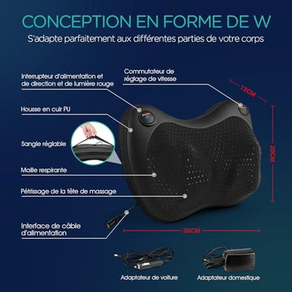 Masseur Cervical Shiatsu avec Système de Chauffage et Contrôle Bidirectionnel