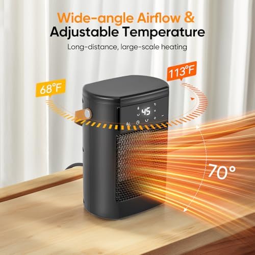 Chauffage d'appoint puissant et silencieux avec contrôle intelligent et sécurité avancée