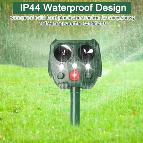 Répulsif pour chats avec détection de mouvement et alimentation solaire