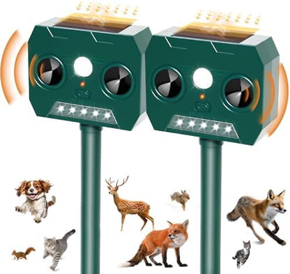 Répulsif pour chats extérieur puissant avec ultrasons et recharge solaire