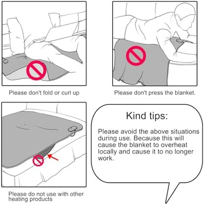 Couverture chauffante réversible en flanelle et cachemire sherpa avec réglages de chaleur et sécurité