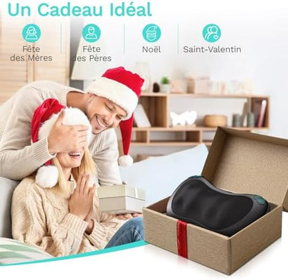 Masseur Cervical avec 8 Nœuds de Massage et Vitesses Réglables pour Soulagement Musculaire