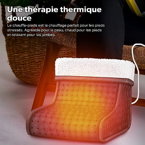 Chauffe pieds électrique avec 6 niveaux de température et sécurité avancée