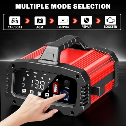 Booster Batterie Voiture avec Chargeur Intelligent 25A pour Batteries Plomb-Acide et LiFePO4