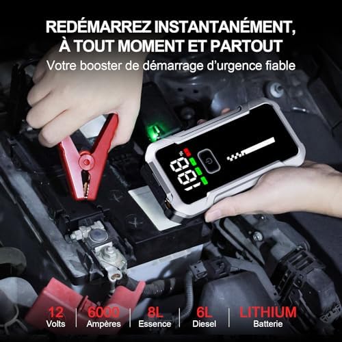 Booster batterie voiture puissant avec démarrage rapide et sécurité renforcée