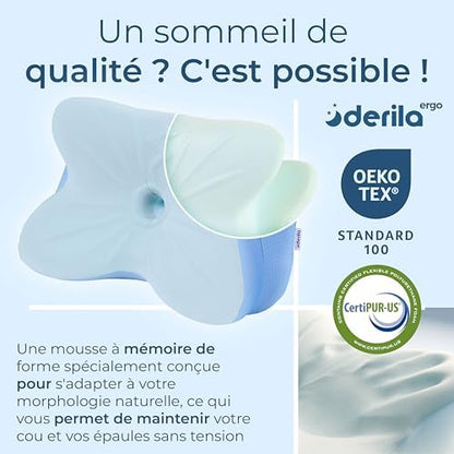 Oreiller ergonomique cervical pour un soutien optimal et un sommeil réparateur