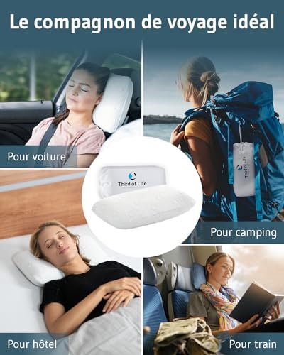 Oreiller ergonomique cervical idéal pour voyager et soulager les tensions musculaires
