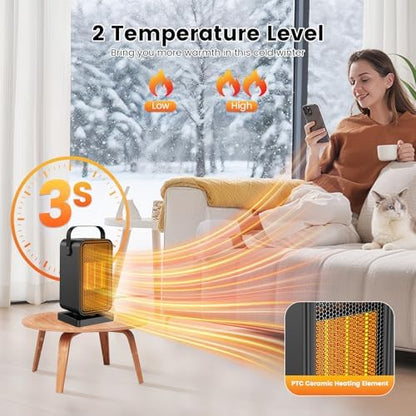 Chauffage d'appoint rapide et économe en énergie avec minuterie et sécurité