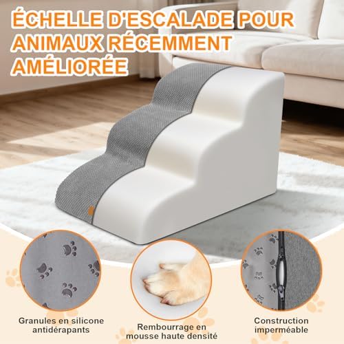 Escalier pour chien amovible et antidérapant avec mousse haute densité