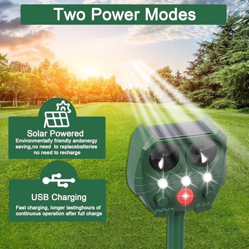 Répulsif pour chats avec détection de mouvement et alimentation solaire