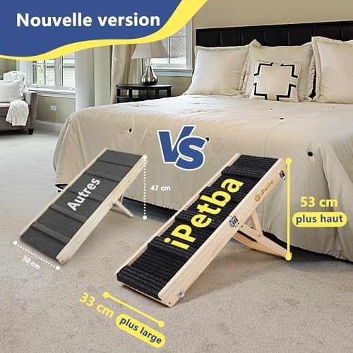 Rampe chien voiture antidérapante et réglable pour sécurité et mobilité