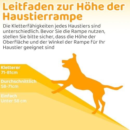 Rampe chien voiture antidérapante et pliable pour animaux âgés et lourds