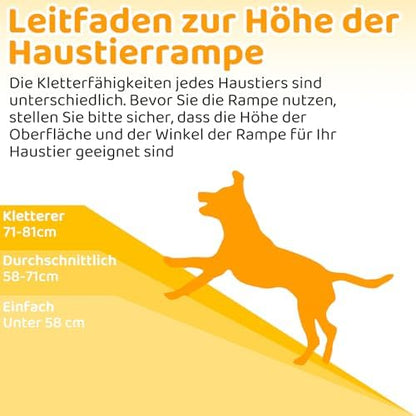 Rampe chien voiture antidérapante et pliable pour animaux âgés et lourds