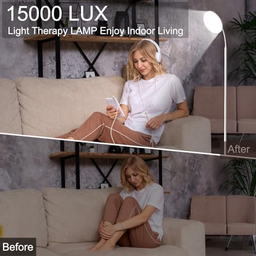 Lampe luminothérapie puissante avec réglages de couleur et recharge USB-A