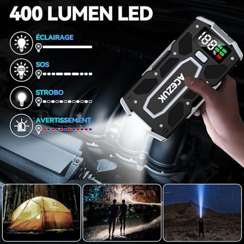 Booster batterie voiture puissant 7000A pour démarrage rapide et sécurisé