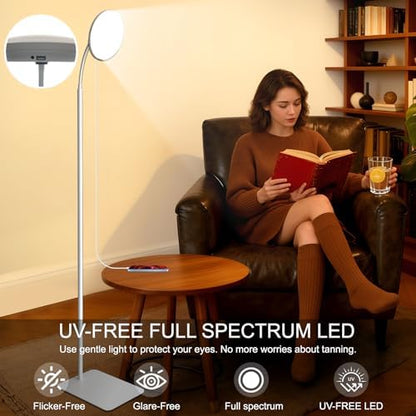 Lampe luminothérapie puissante avec réglages de couleur et recharge USB-A