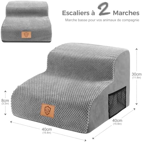 Escalier pour chien avec rampe douce et mousse haute densité pour un accès facile