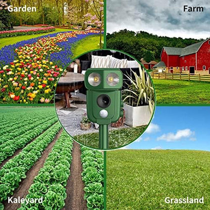 Répulsif pour chats à ultrasons avec détection de mouvement et énergie solaire