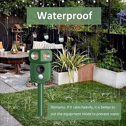 Répulsif pour chats à ultrasons avec détection de mouvement et énergie solaire