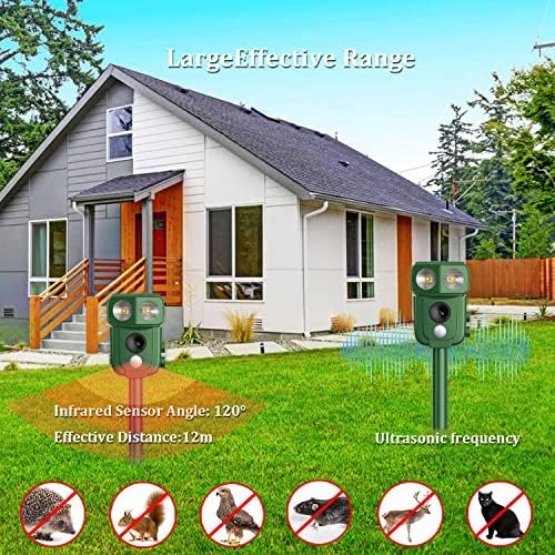 Répulsif pour chats à ultrasons avec détection de mouvement et énergie solaire